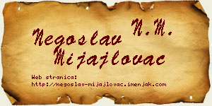 Negoslav Mijajlovac vizit kartica
